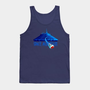 Space Mountain Retro Style - Medium Blue Text Tank Top